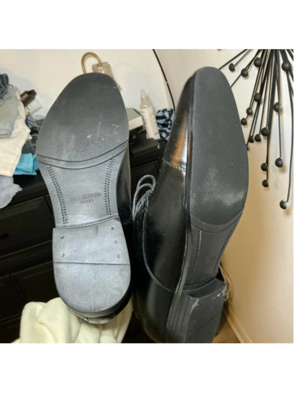 NWT Van Heusen Flex Black Cap Toe Dress Shoes Men’s Size 12 Memory Foam